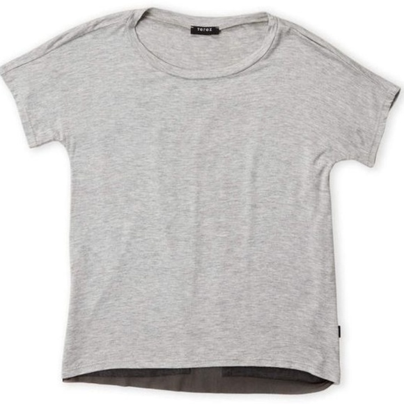 Terez Girl's Grey Slash Cool Back T-Shirt - Picture 1 of 6